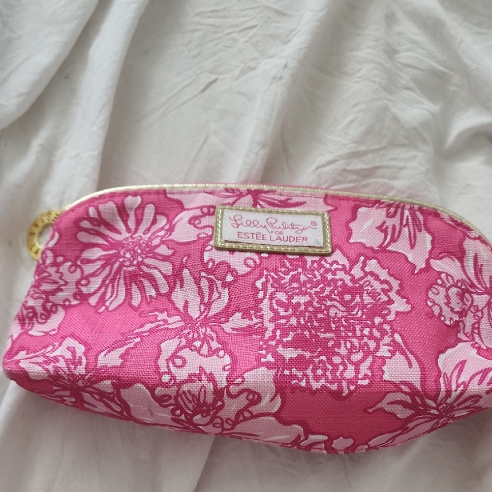 Lilly Pulitzer Pink Floral Cosmetic Bag